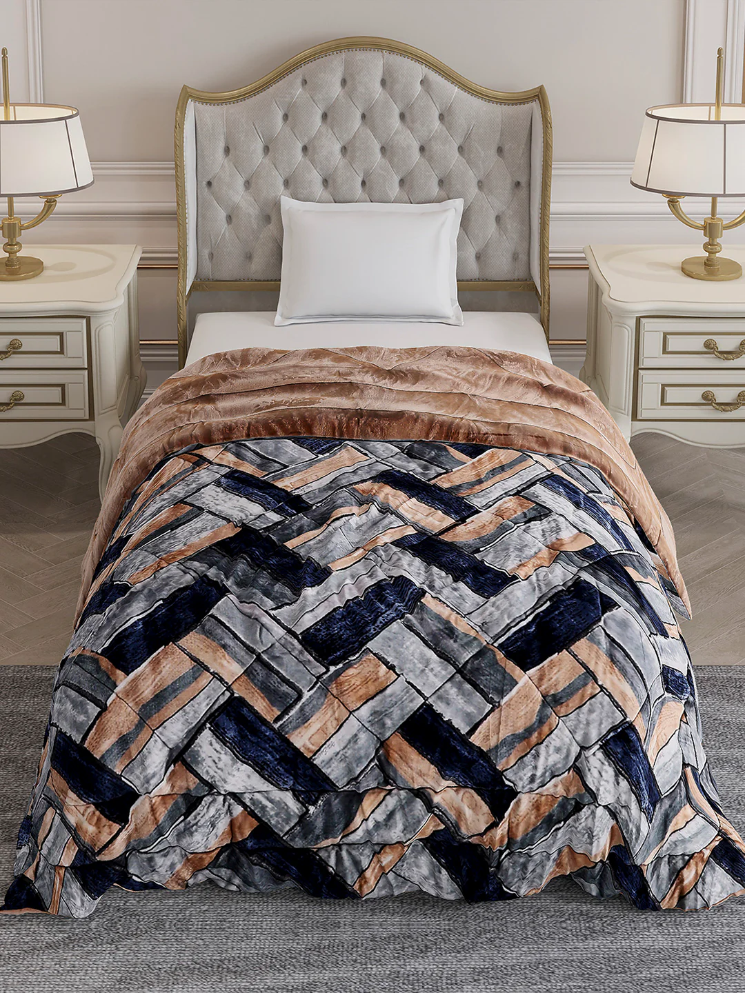 Printed Single Bed 300 GSM Comforter for Mild Winter (Dixie), Weight 725 gm - Image 3