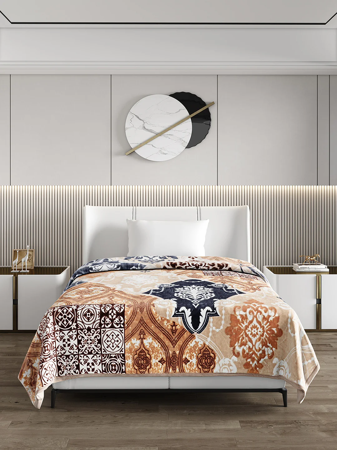 Printed Single Bed 852 GSM Blanket Allen 2 Ply (Weight 3 kg) - Image 2