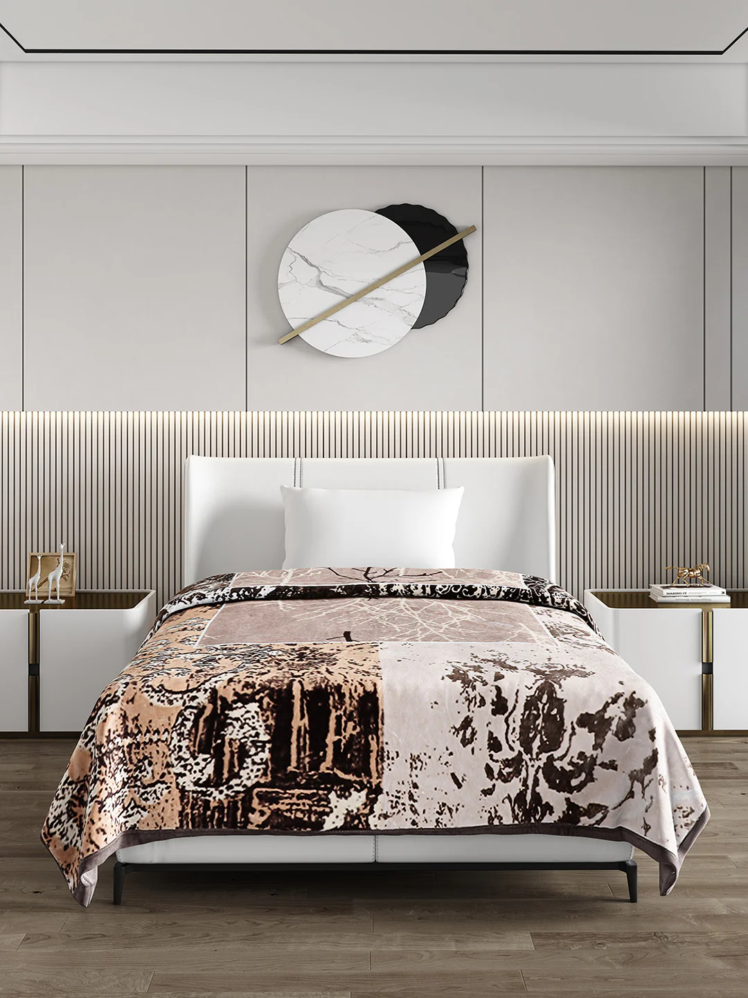 Printed Single Bed 852 GSM Blanket Allen 2 Ply (Weight 3 kg) - Image 2
