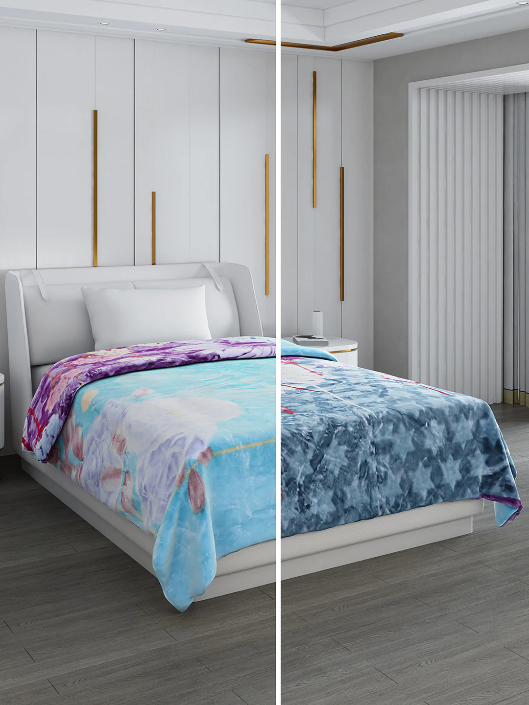 Printed Single Bed 852 GSM Blanket Galaxy 2 Ply (Weight 3 kg) - Image 2