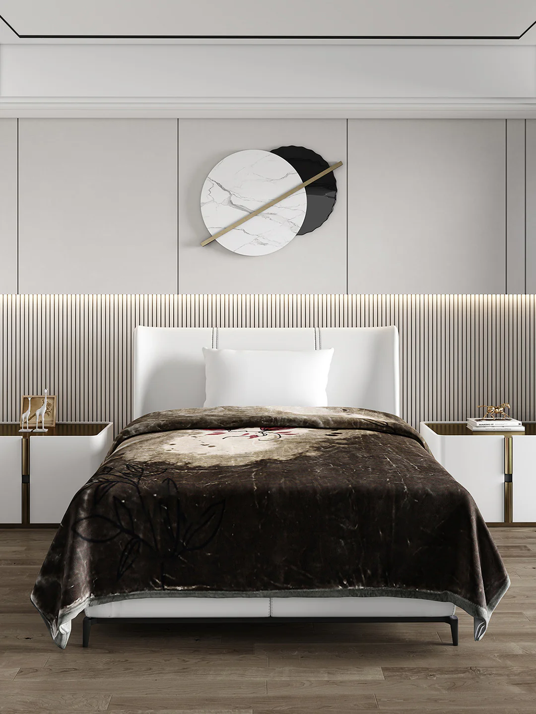 Printed Single Bed 951 GSM Blanket Haze 3 Ply (Weight 3.35 kg) - Image 2