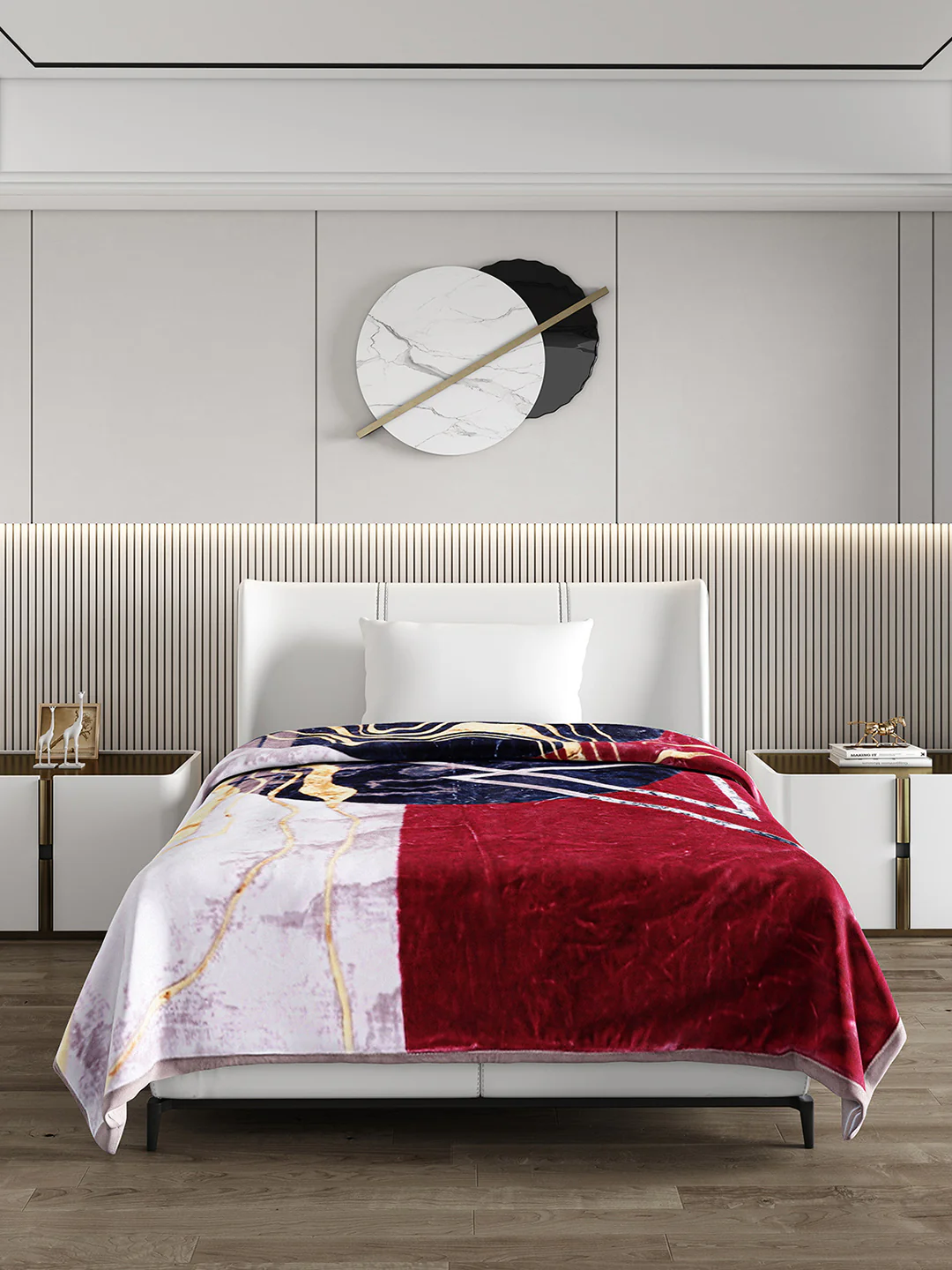 Printed Single Bed 951 GSM Blanket Haze 3 Ply (Weight 3.35 kg) - Image 2