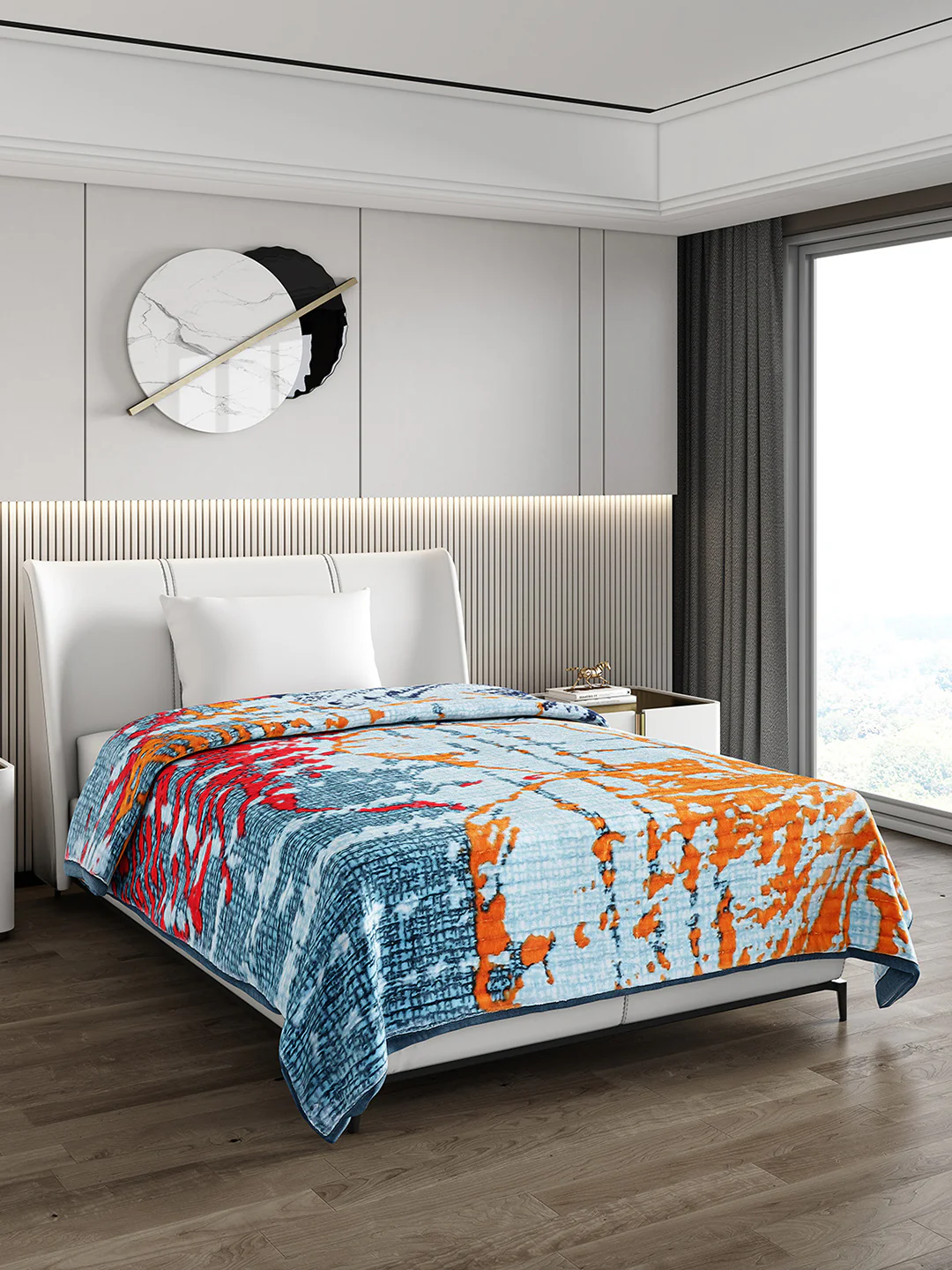 Printed Single Bed 965 GSM Blanket Marco 3 Ply (Weight 3.4 kg) - Image 4