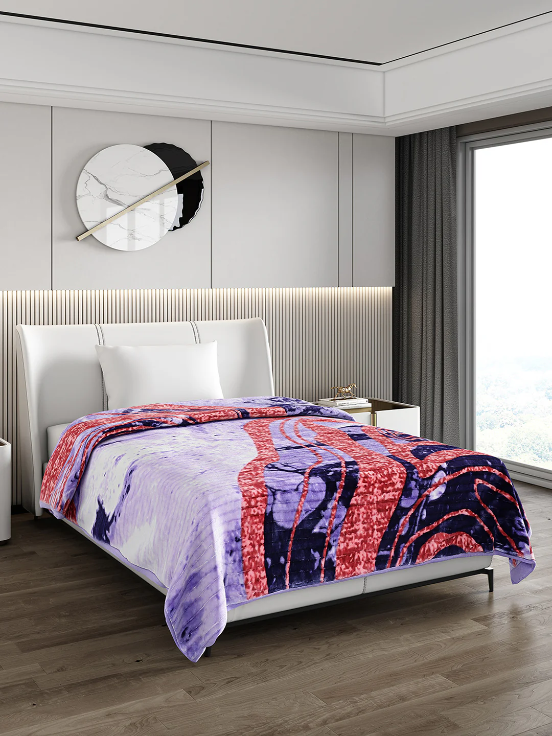 Printed Single Bed 965 GSM Blanket Marco 3 Ply (Weight 3.4 kg) - Image 4