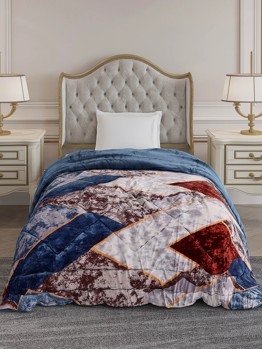 Printed Single Bed 966 GSM Comforter for Winter - (Teresa) - Image 2