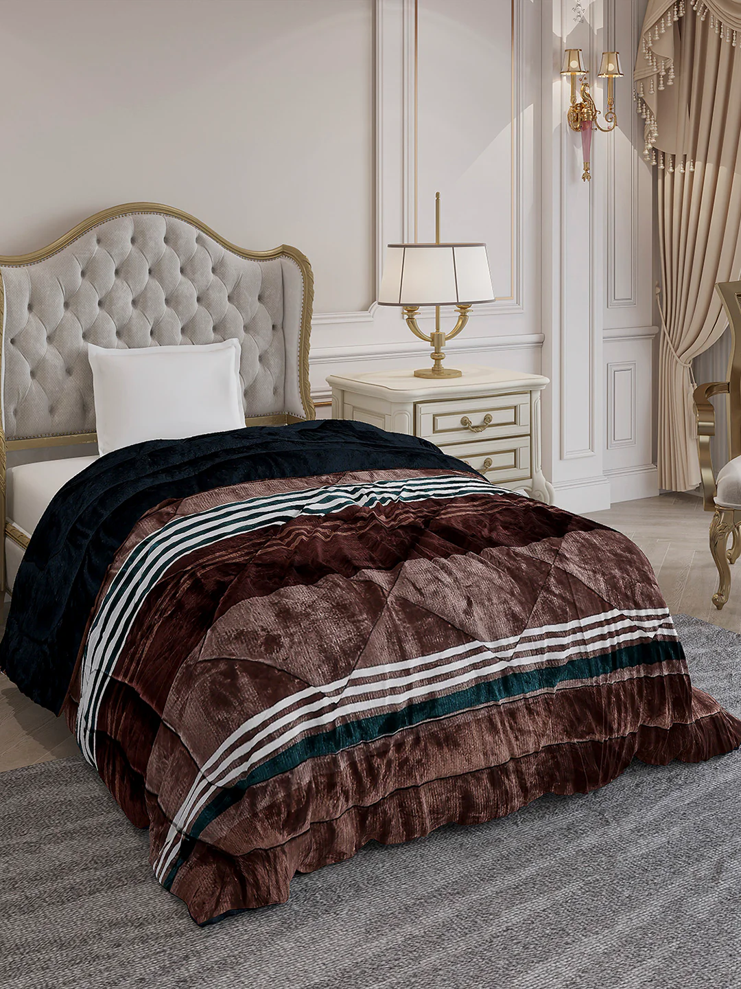 Printed Single Bed 966 GSM Comforter for Winter - (Teresa) - Image 4
