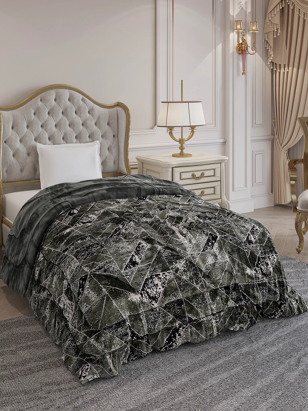 Printed Single Bed 992 GSM Comforter for Winter - (James) - Image 4
