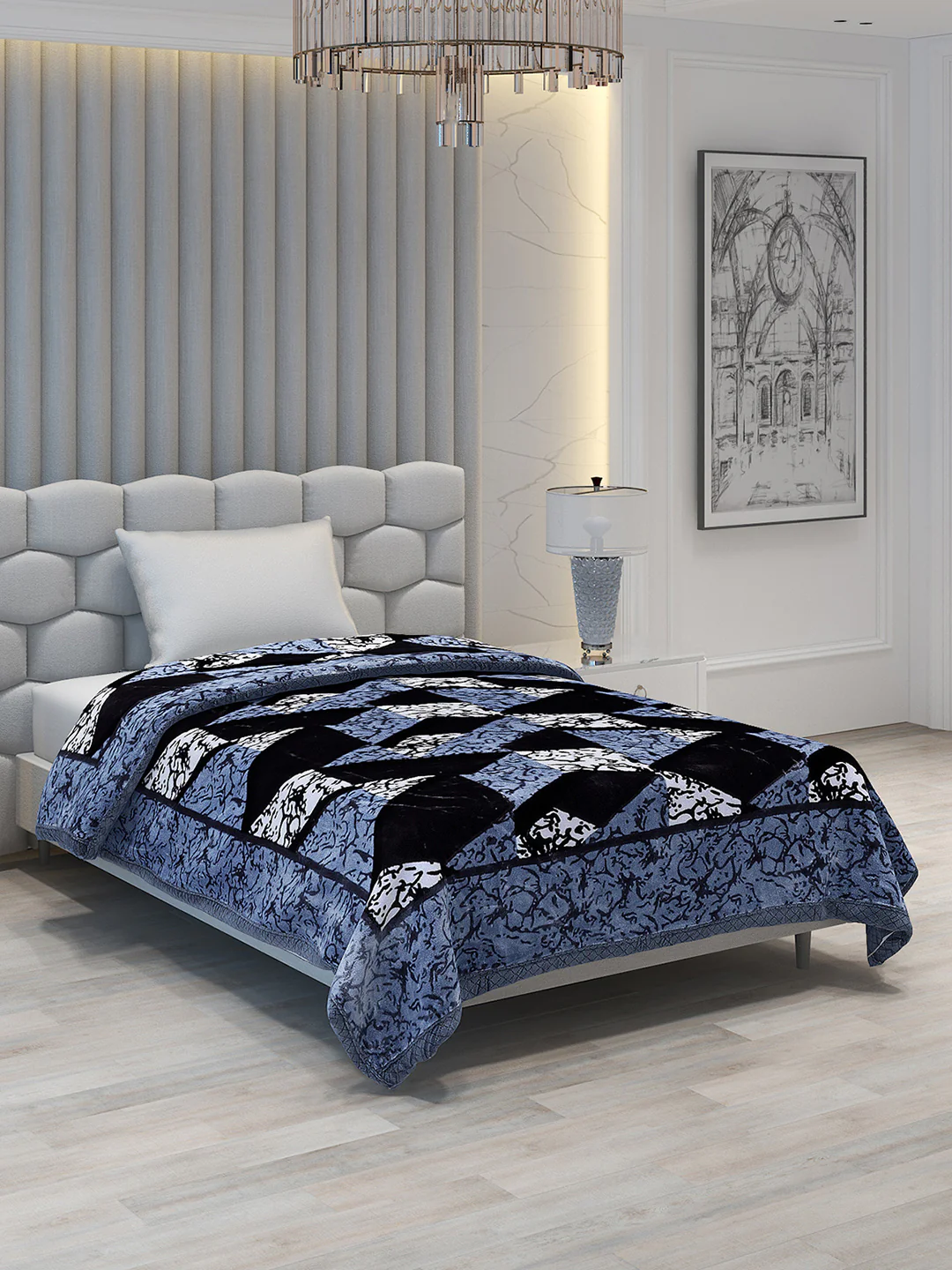 Printed Single Bed 994 GSM Blanket Joseph 2 Ply (Weight 3.5 kg) - Image 4
