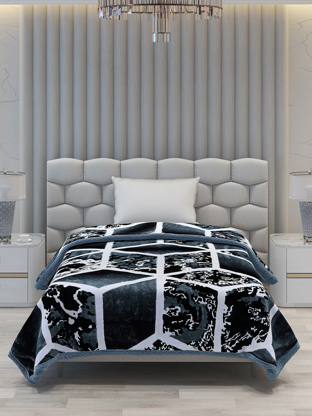 Printed Single Bed 994 GSM Blanket Joseph 2 Ply (Weight 3.5 kg) - Image 2