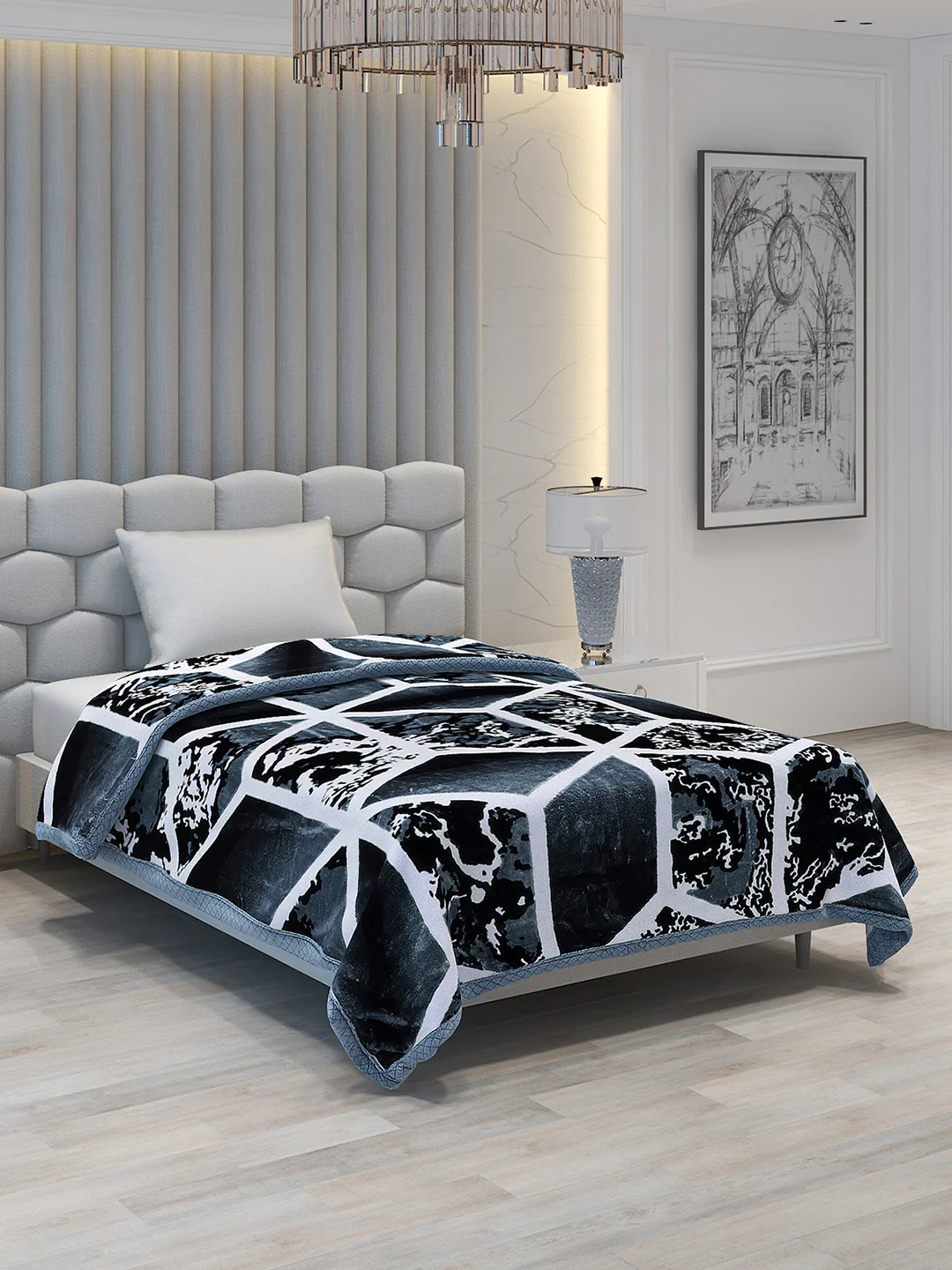 Printed Single Bed 994 GSM Blanket Joseph 2 Ply (Weight 3.5 kg) - Image 4