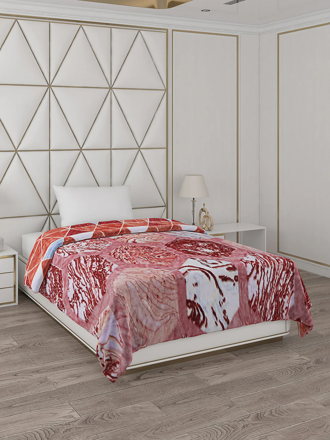 Printed Single Bed Reversible Blanket 2 Ply, 511 GSM, 1.8 kg (New Diamond) - Image 5
