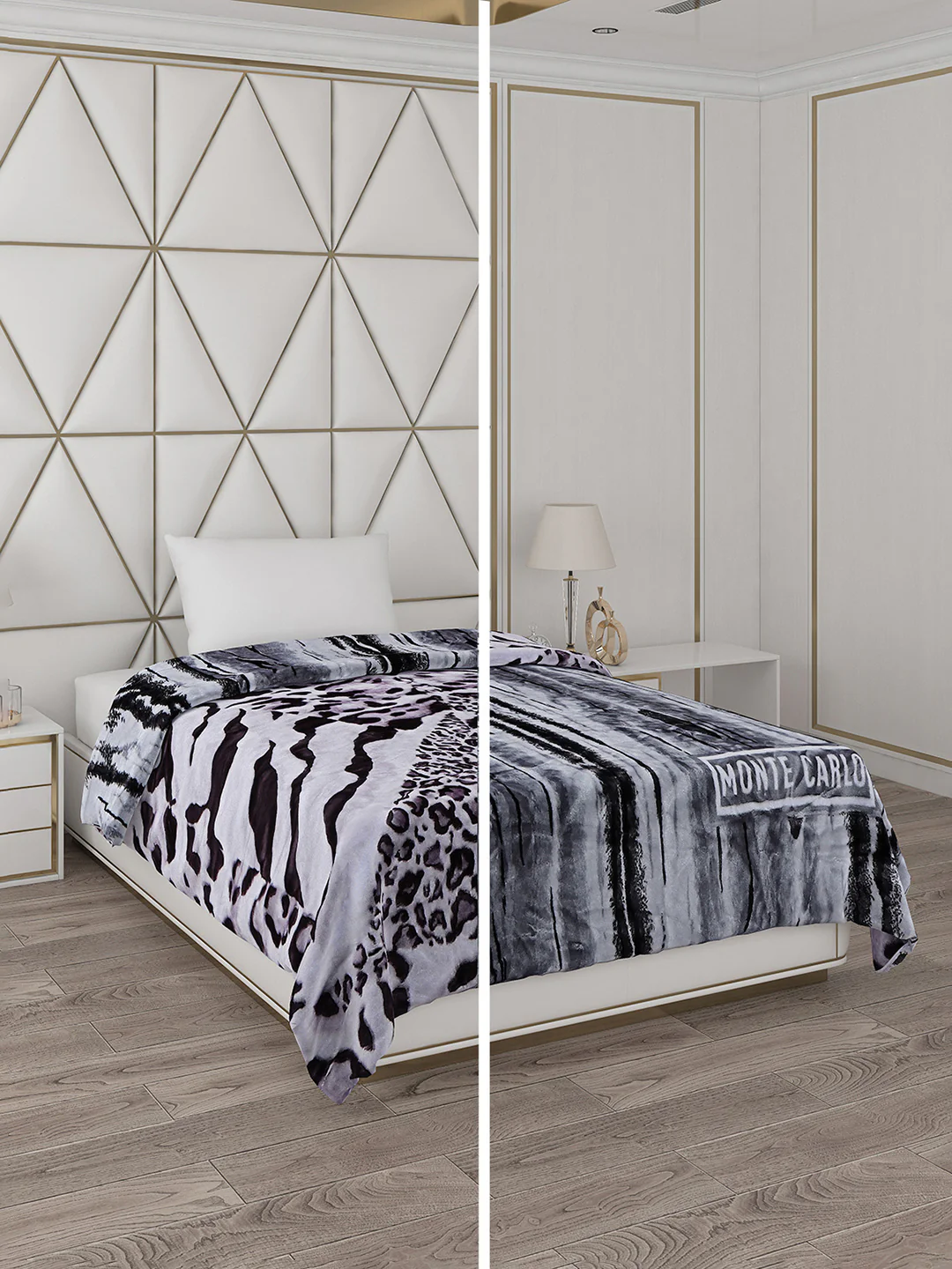 Printed Single Bed Reversible Blanket 2 Ply, 511 GSM, 1.8 kg (New Diamond) - Image 2
