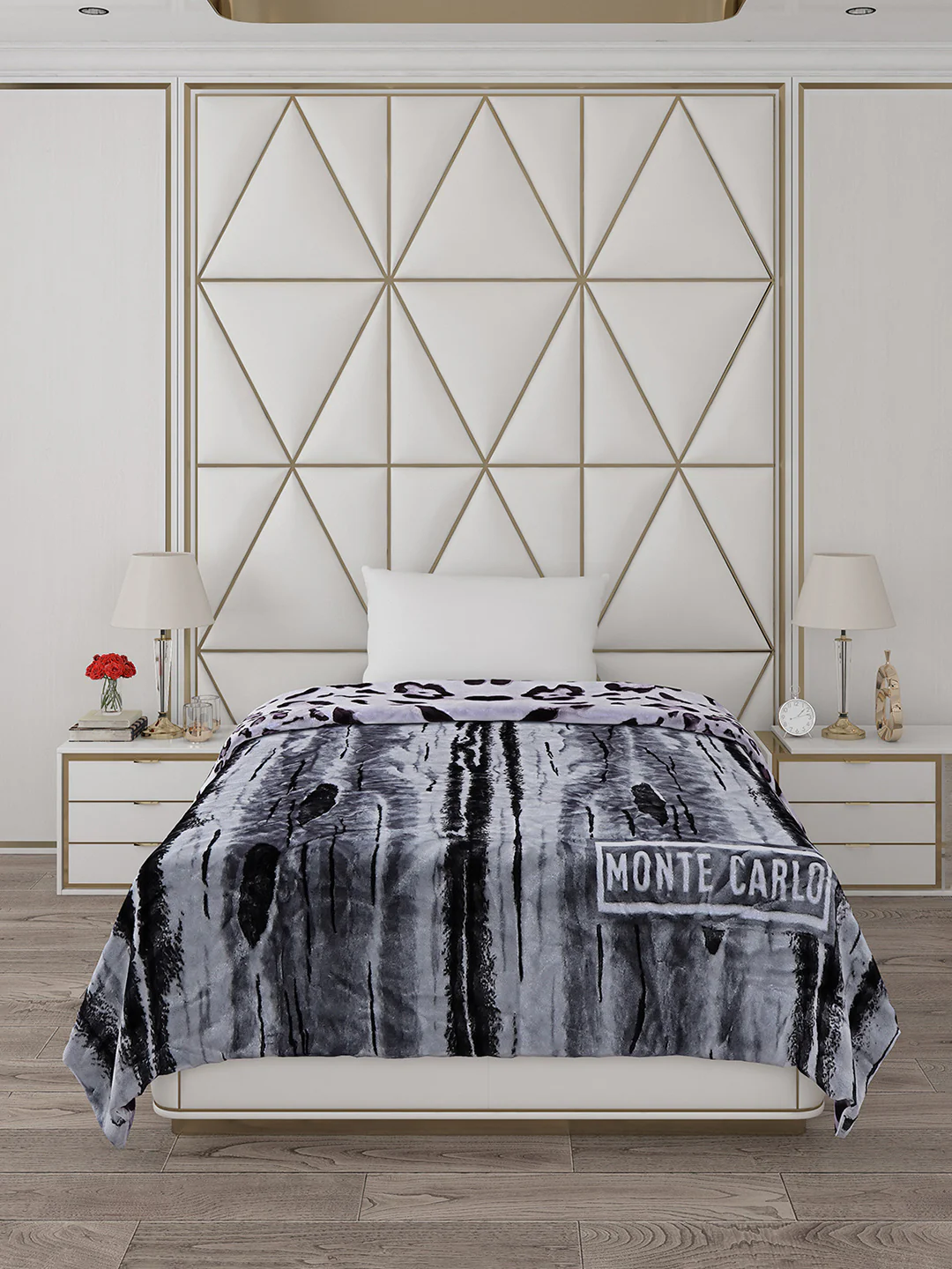 Printed Single Bed Reversible Blanket 2 Ply, 511 GSM, 1.8 kg (New Diamond) - Image 3