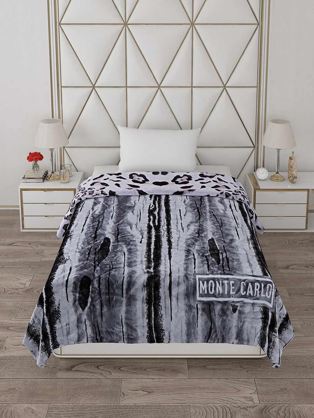 Printed Single Bed Reversible Blanket 2 Ply, 511 GSM, 1.8 kg (New Diamond) - Image 4