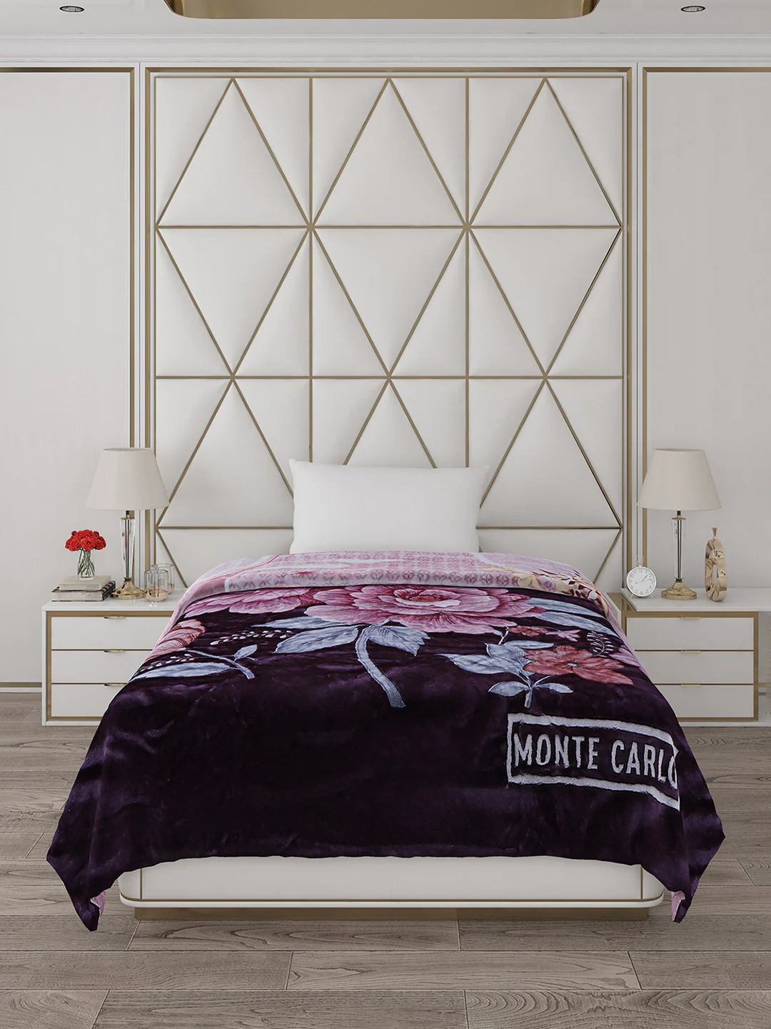 Printed Single Bed Reversible Blanket 2 Ply, 511 GSM, 1.8 kg (New Diamond) - Image 3