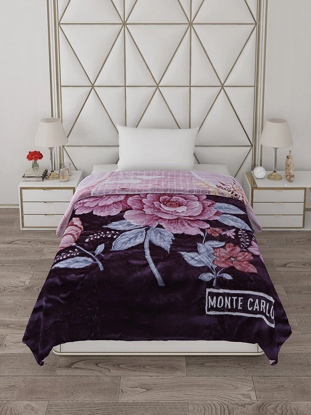 Printed Single Bed Reversible Blanket 2 Ply, 511 GSM, 1.8 kg (New Diamond) - Image 4