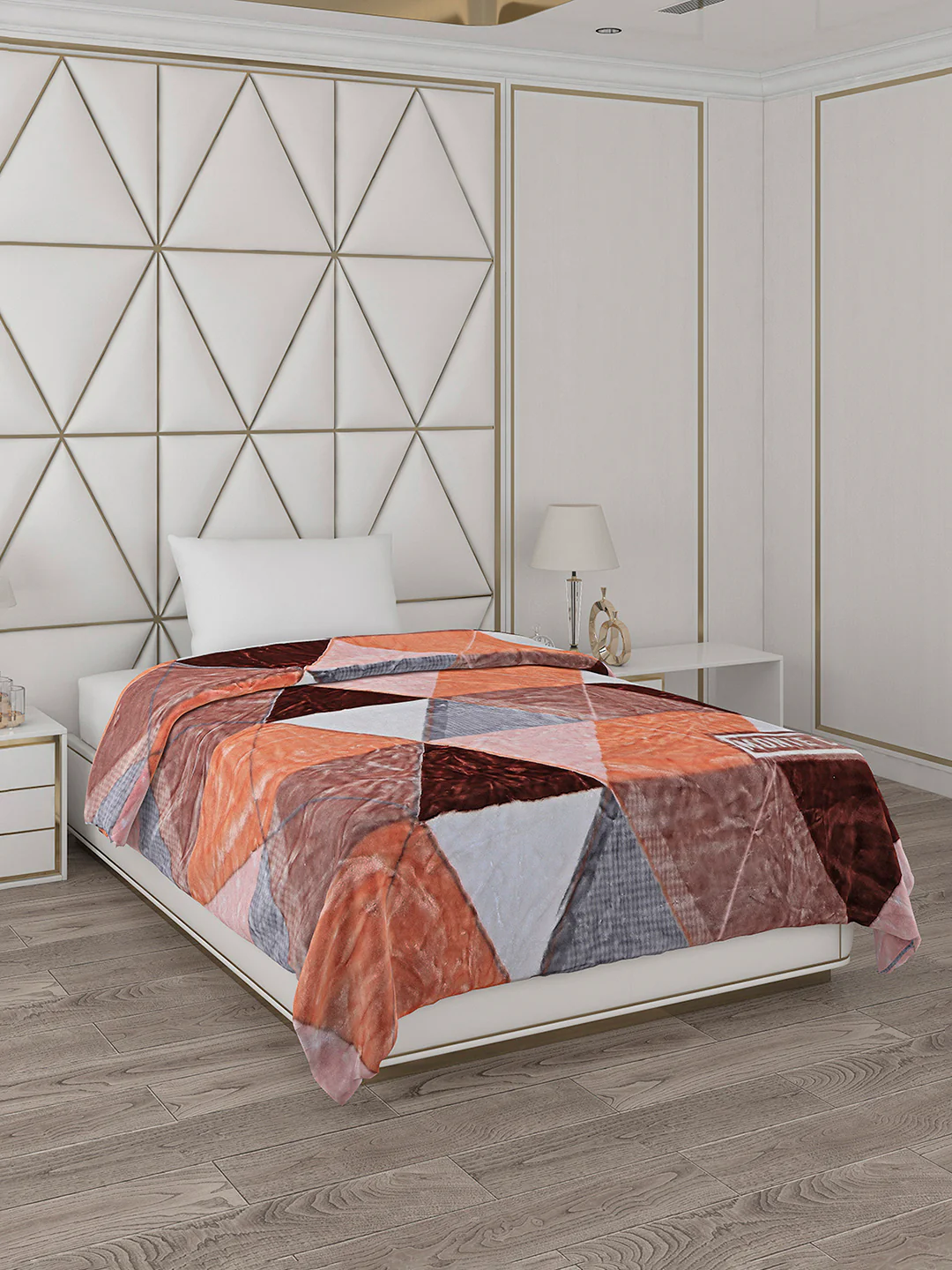 Printed Single Bed Reversible Blanket 2 Ply, 568 GSM, 2 kg (Glamour) - Image 4
