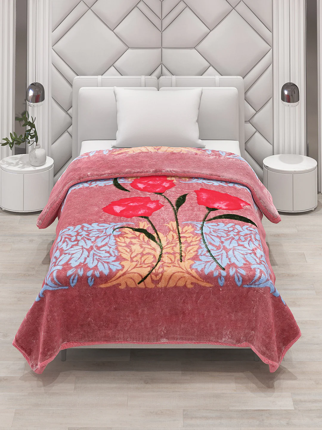 Printed Single Bed Mink Blanket for Mild Winter -1 Ply - Image 2