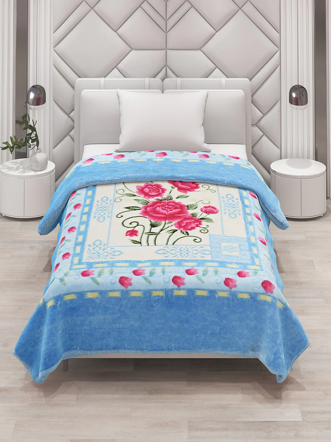 Printed Single Bed Mink Blanket for Mild Winter -1 Ply - Image 2
