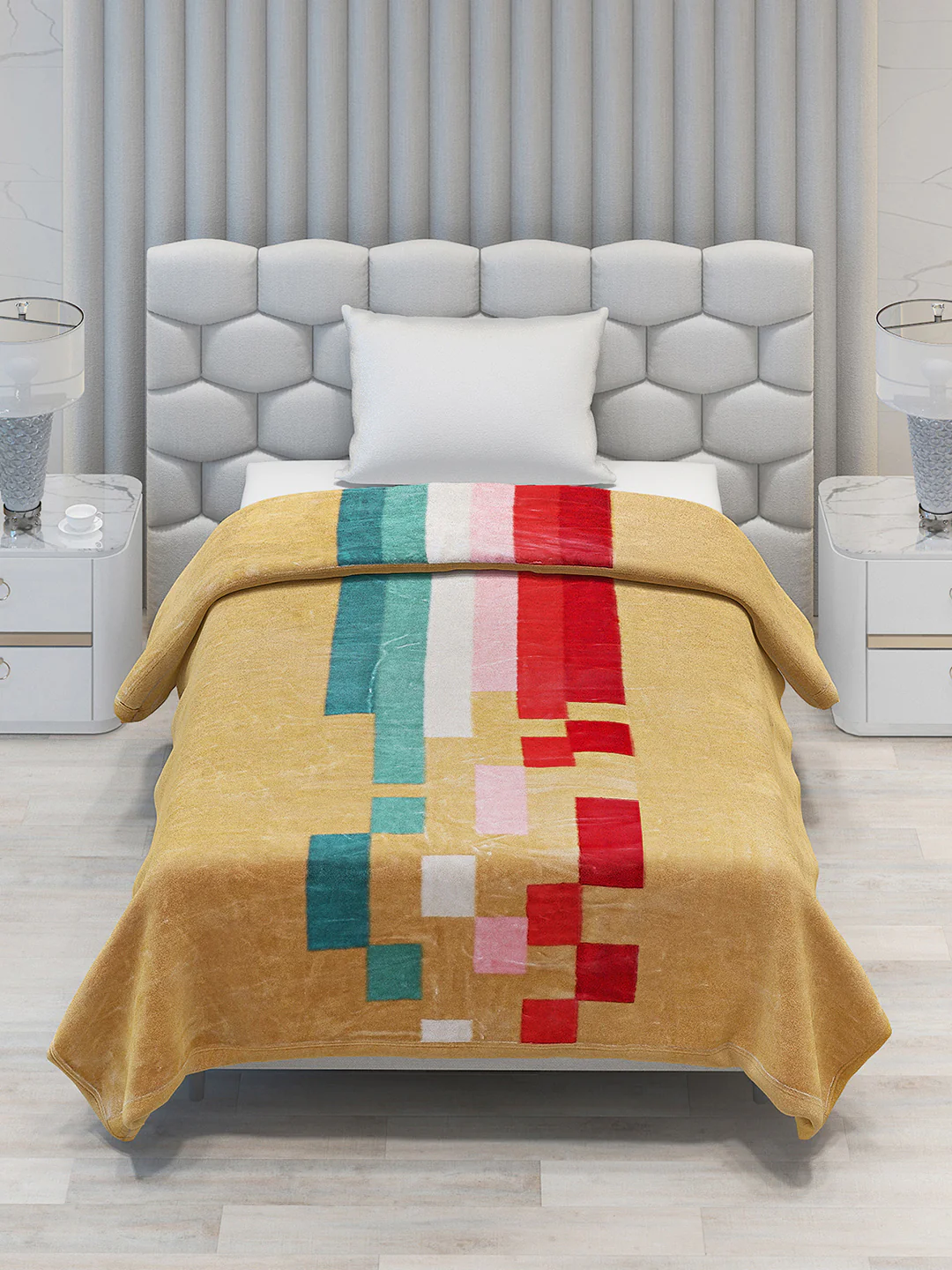 Printed Single Bed Blanket for Mild Winter -2 Ply - Image 2