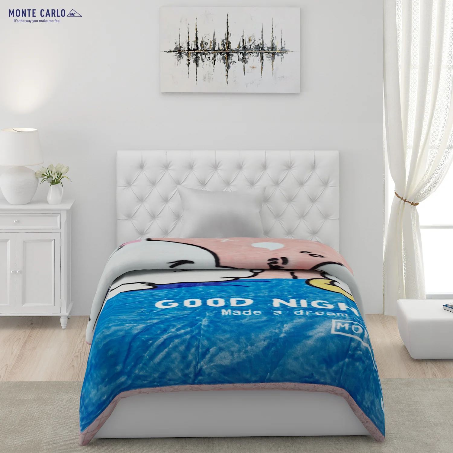 Printed Single Bed Blanket for Mild Winter -2 Ply - Image 2