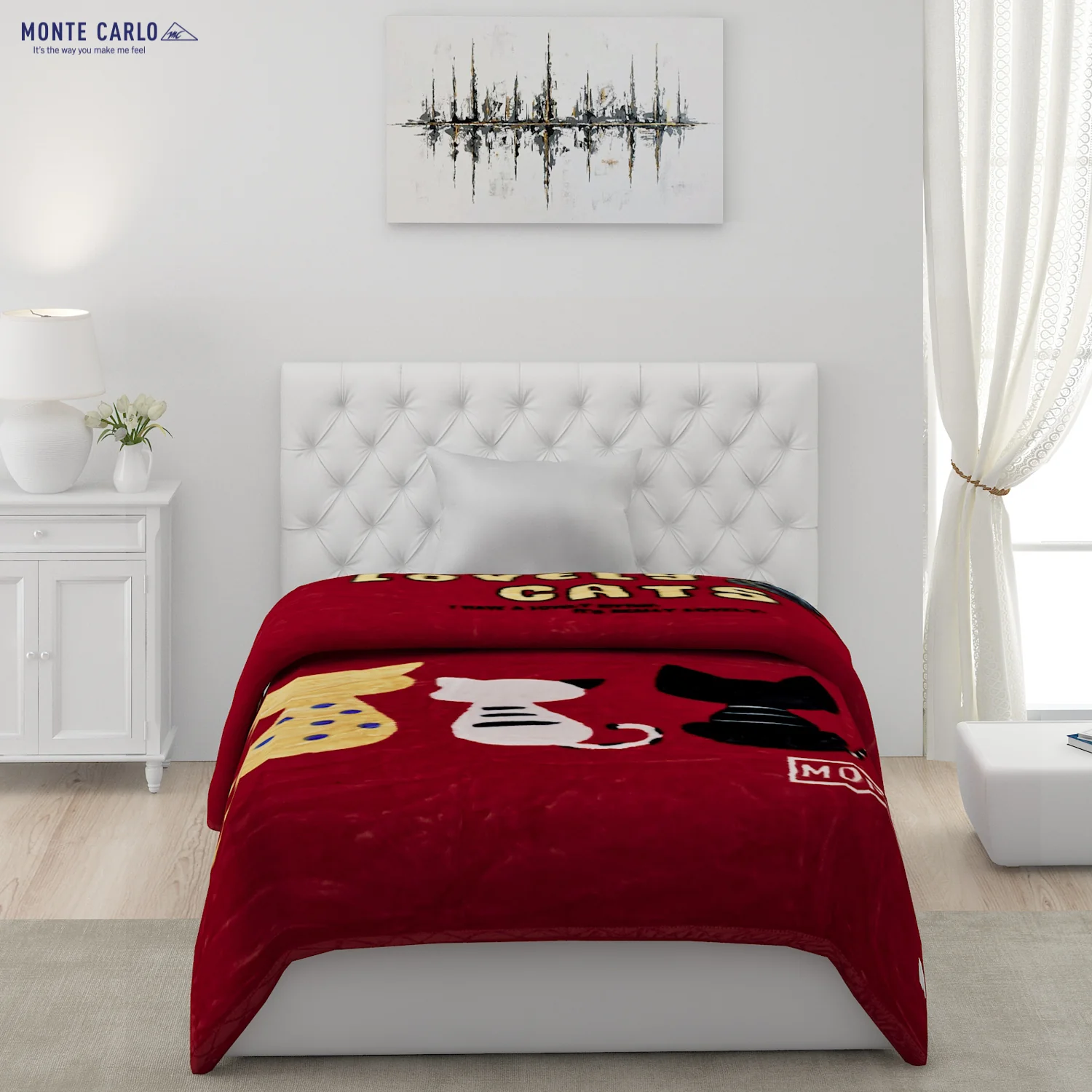 Printed Single Bed Blanket for Mild Winter -2 Ply - Image 2