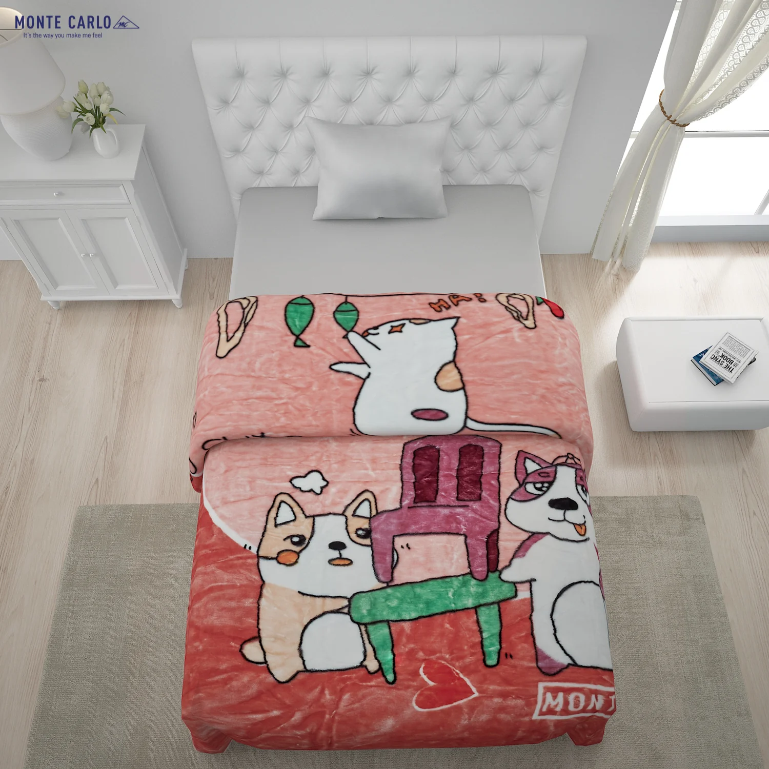 Printed Single Bed Blanket for Mild Winter -2 Ply - Image 3
