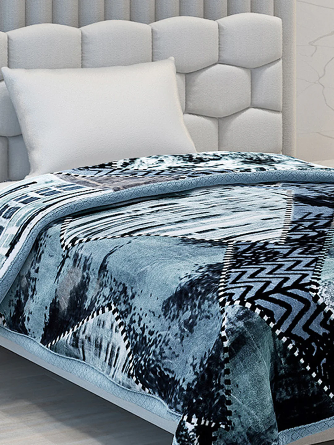 Printed Single Bed Blanket for Mild Winter -2 Ply - Image 4