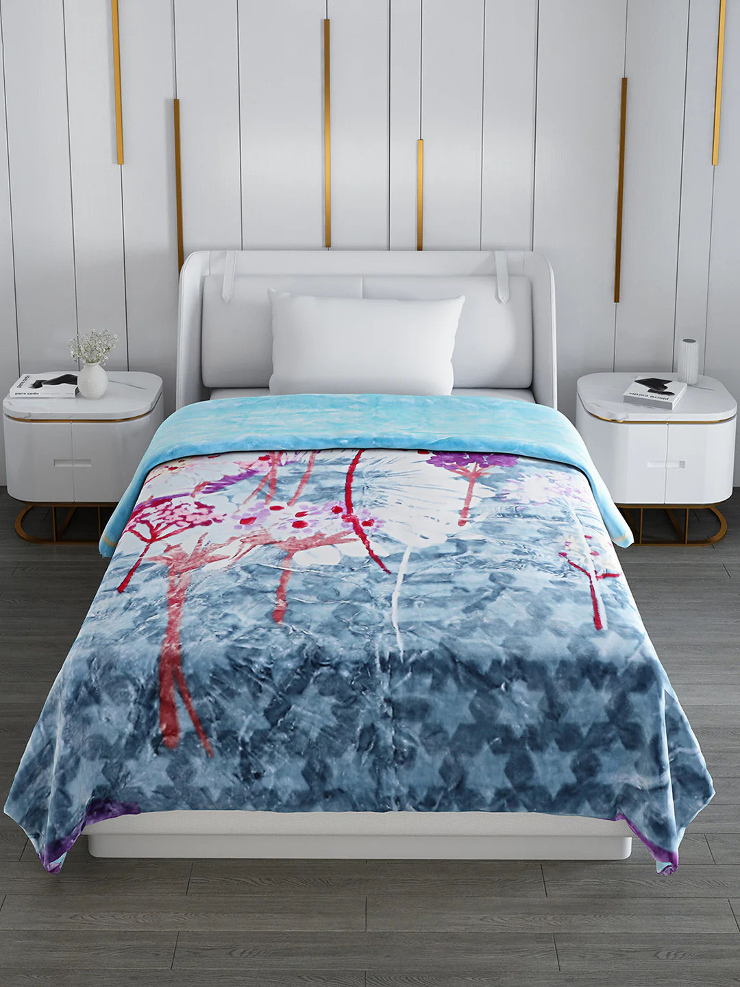 Printed Single Bed Blanket for Mild Winter -2 Ply - Image 3