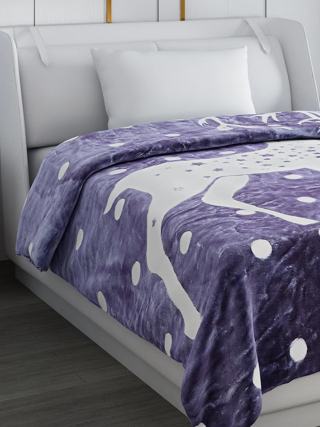 Printed Single Bed Blanket for Mild Winter -2 Ply - Image 4