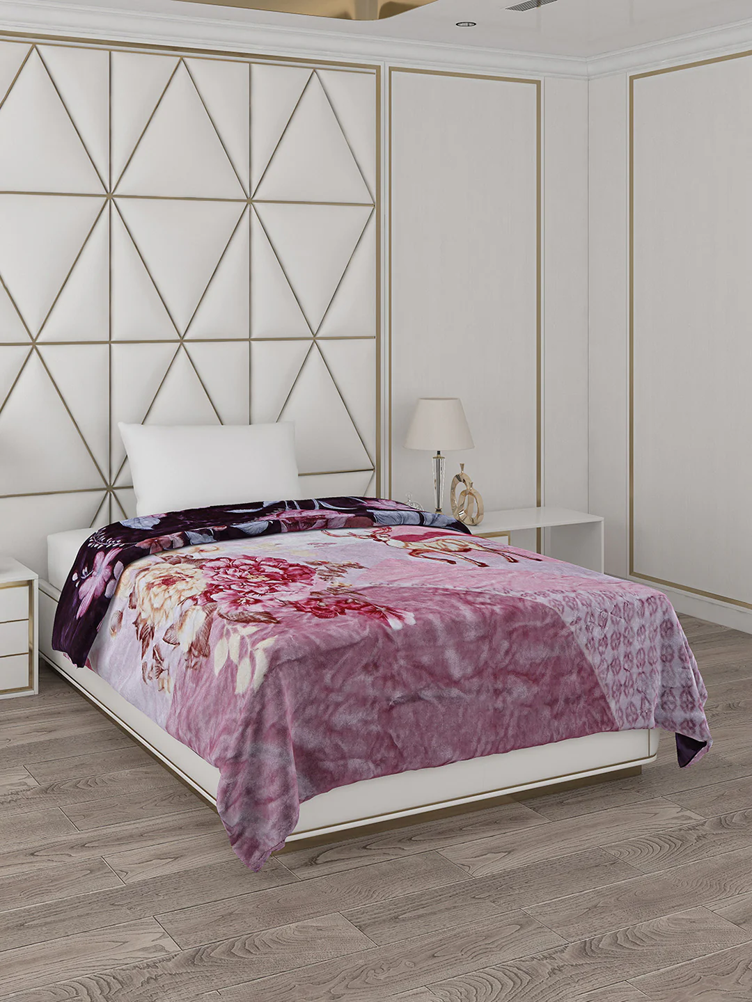 Printed Single Bed Blanket for Mild Winter -2 Ply - Image 5