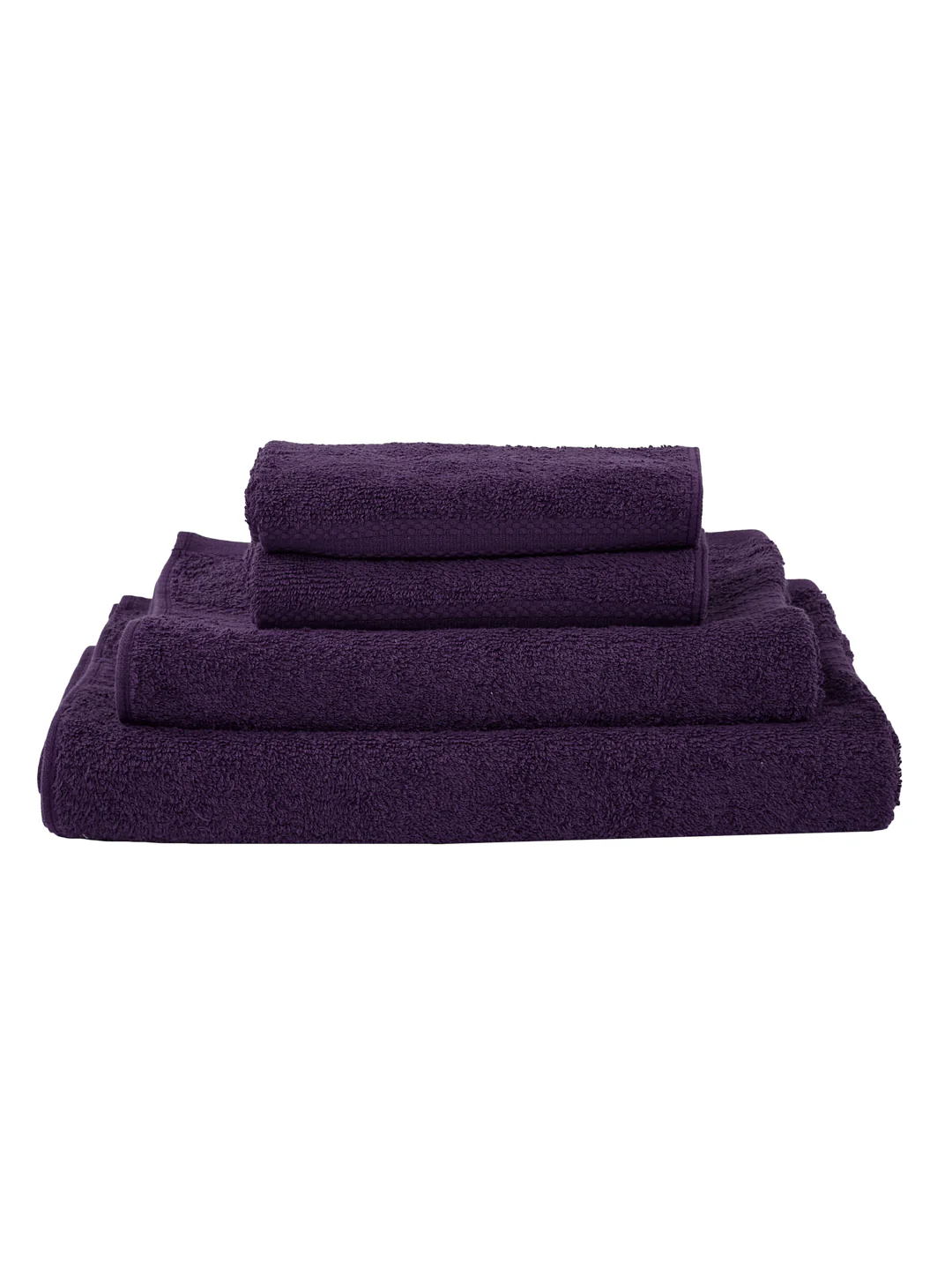 Purple 100% Cotton Solid 380 GSM Bath Towel Jazz 4 Pc Set Gifting Box Pack - Image 5