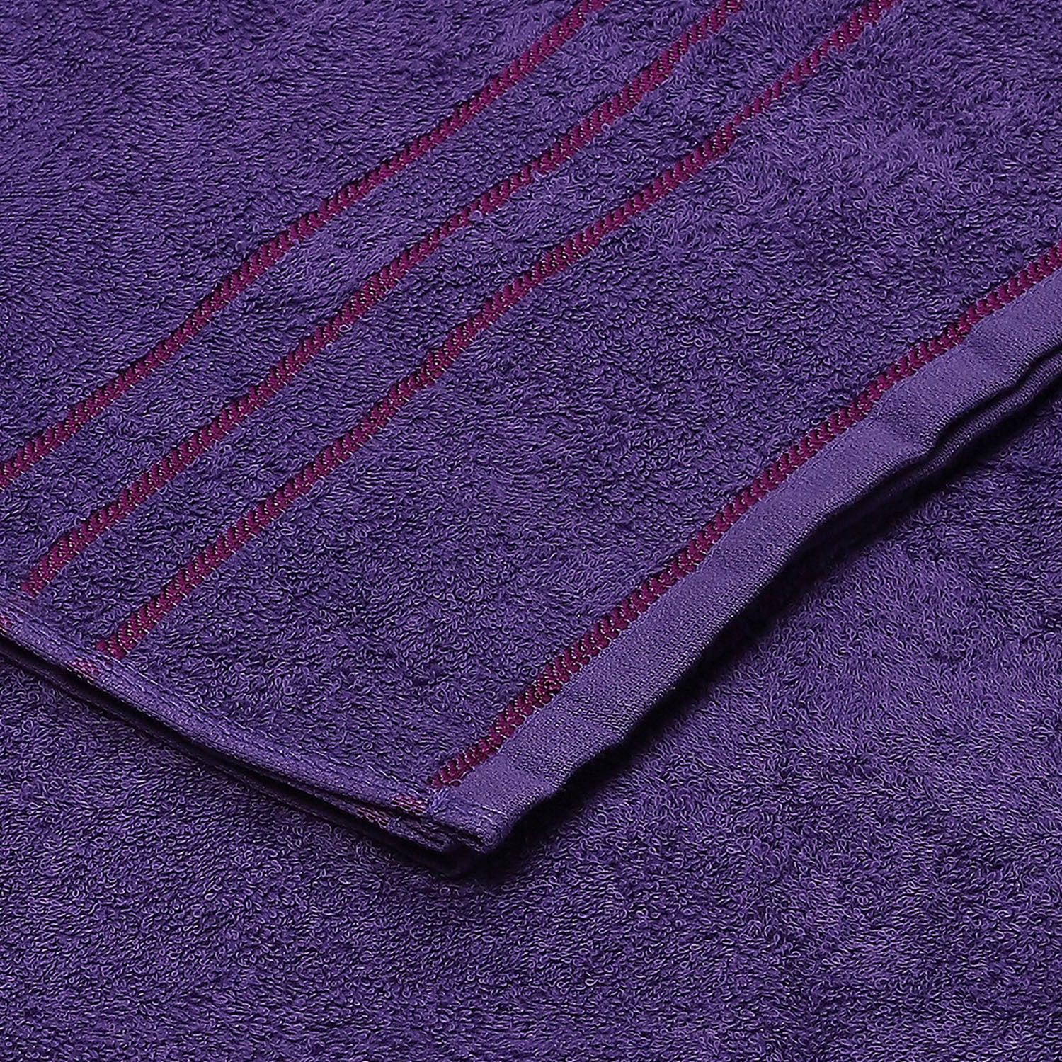 Purple Cotton 350 GSM Bath Towel - Image 3