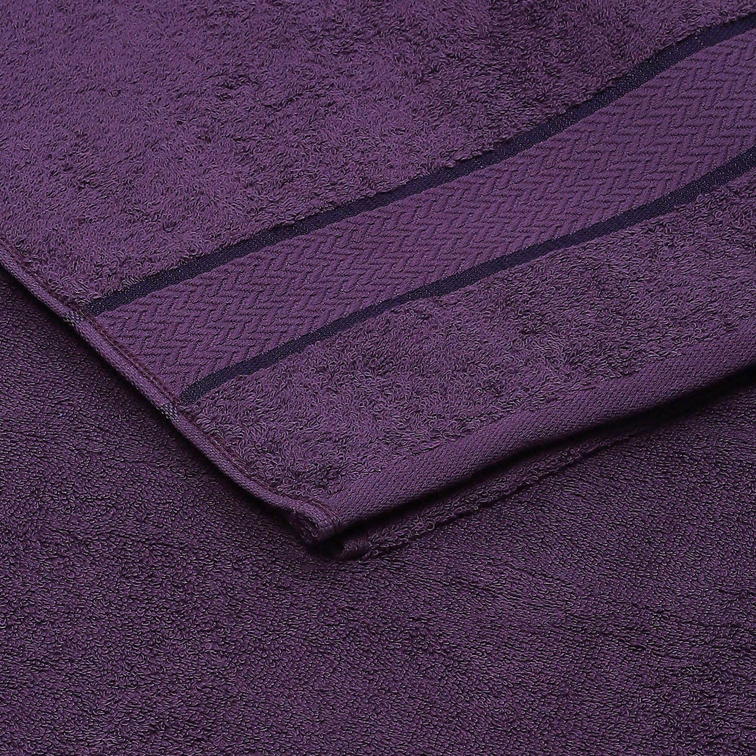 Purple Cotton 450 GSM Bath Towel - Image 3