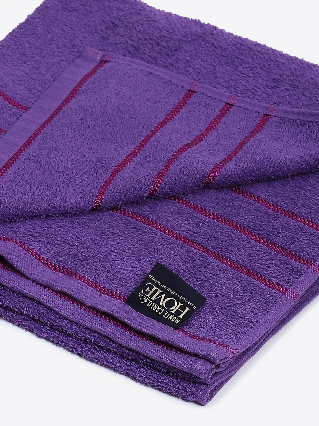 Purple Cotton Solid 350 GSM Bath Towel (Soho) - Image 3