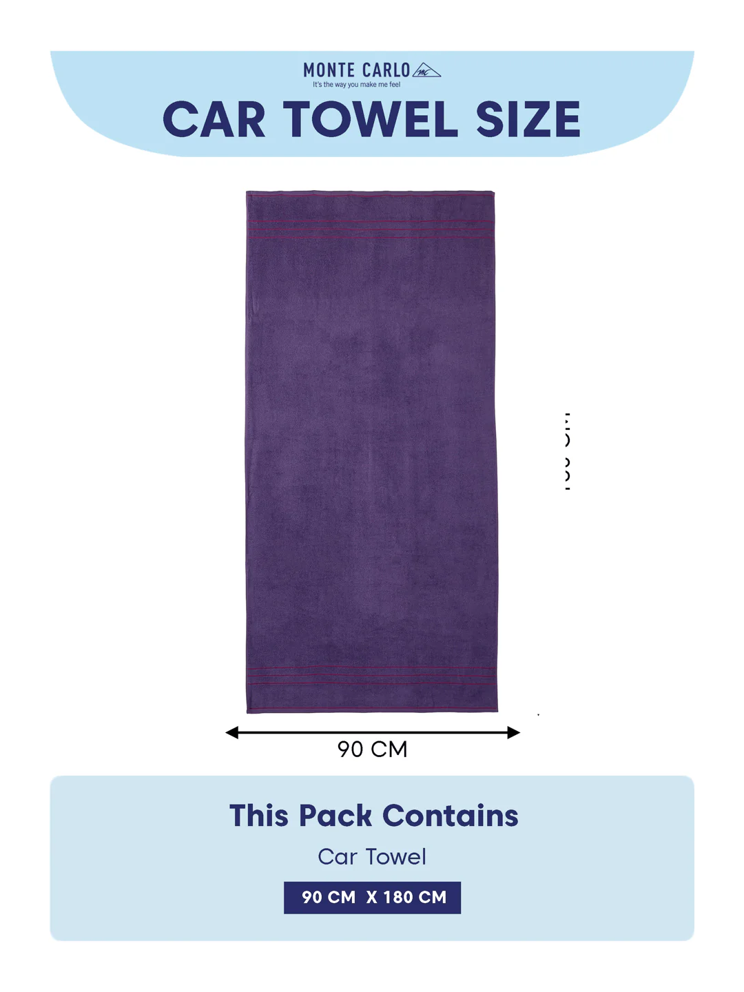 Purple Pure Cotton Solid 340 GSM Car Towel 1 Piece (Soho Collection) - Image 7
