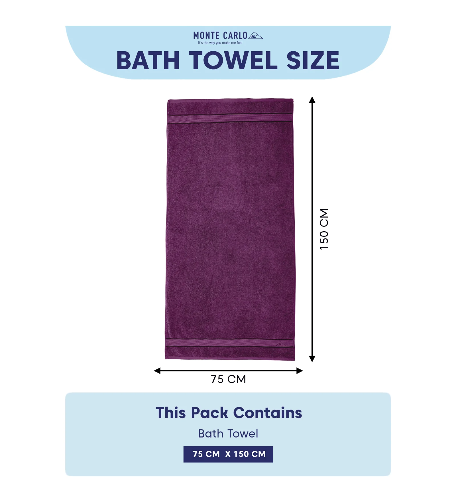 Purple Pure Cotton Solid 450 GSM Bath Towel 1 Piece (Oasis Collection) - Image 8
