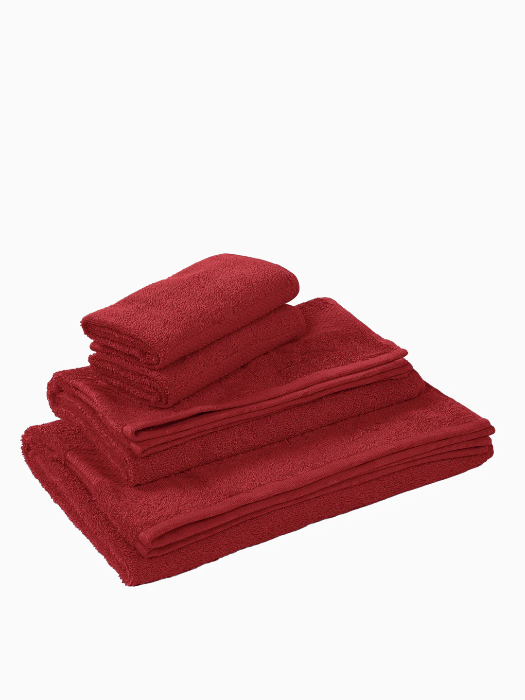 Red 100% Cotton Solid 380 GSM Bath Towel Jazz 4 Pc Set Gifting Box Pack - Image 4