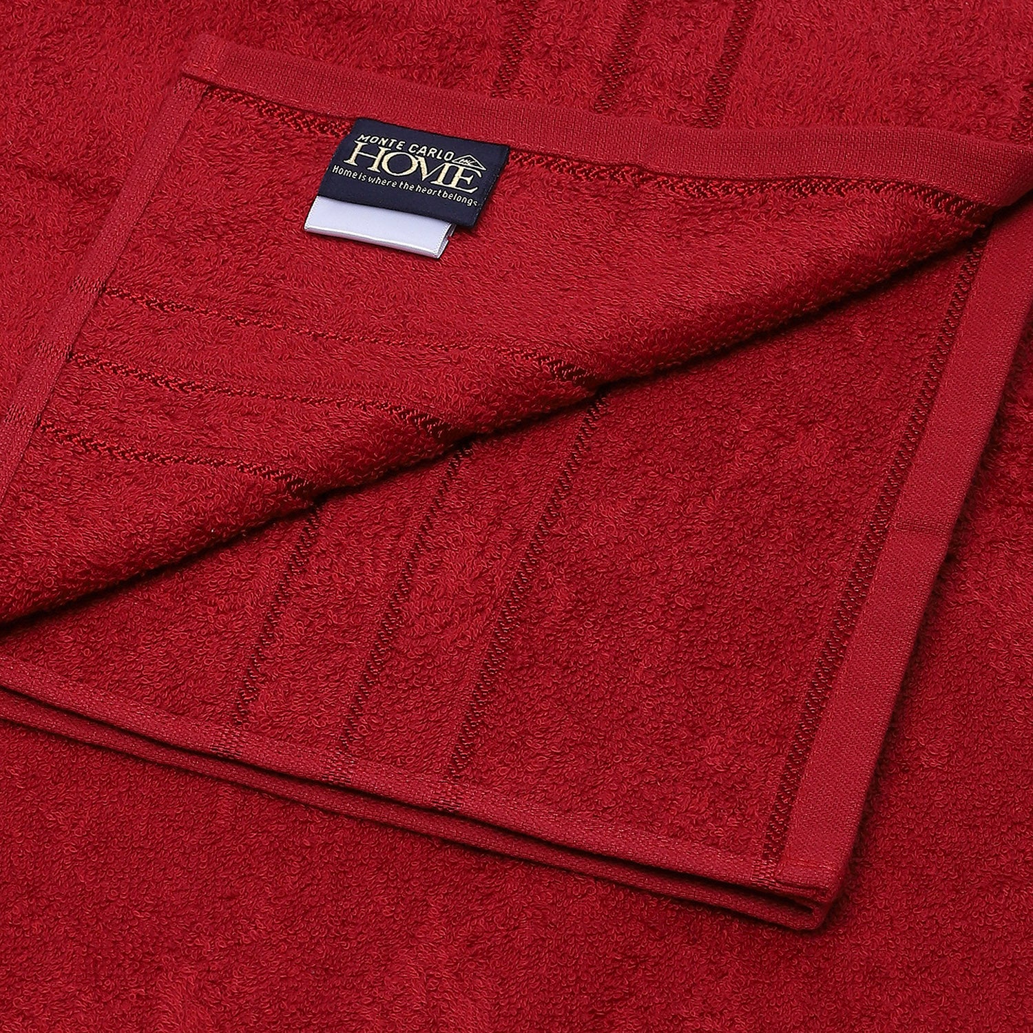 Red Cotton 350 GSM Bath Towel - Image 4