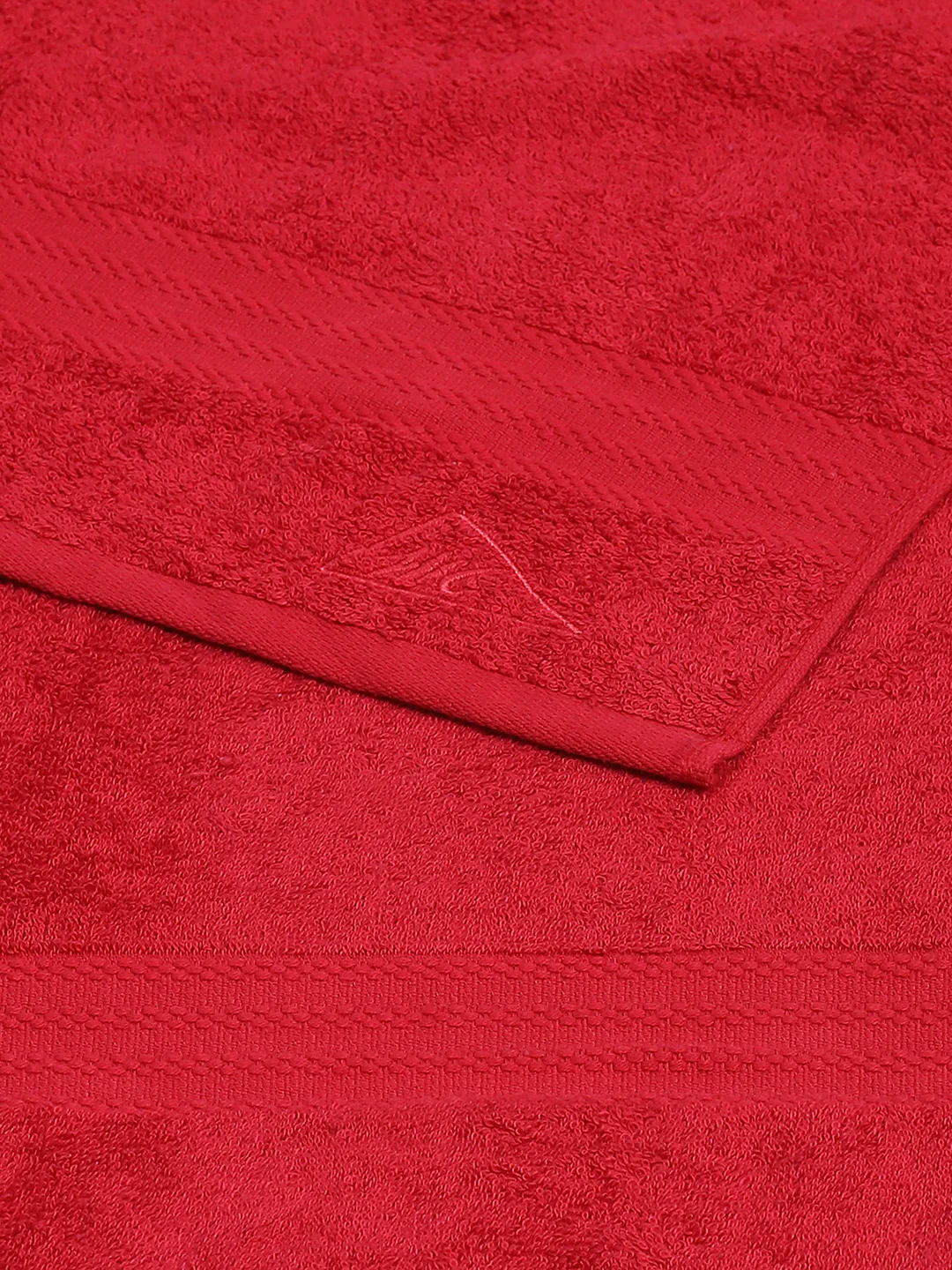 Red Cotton Solid 400 GSM Bath Towel (Jazz) - Image 4