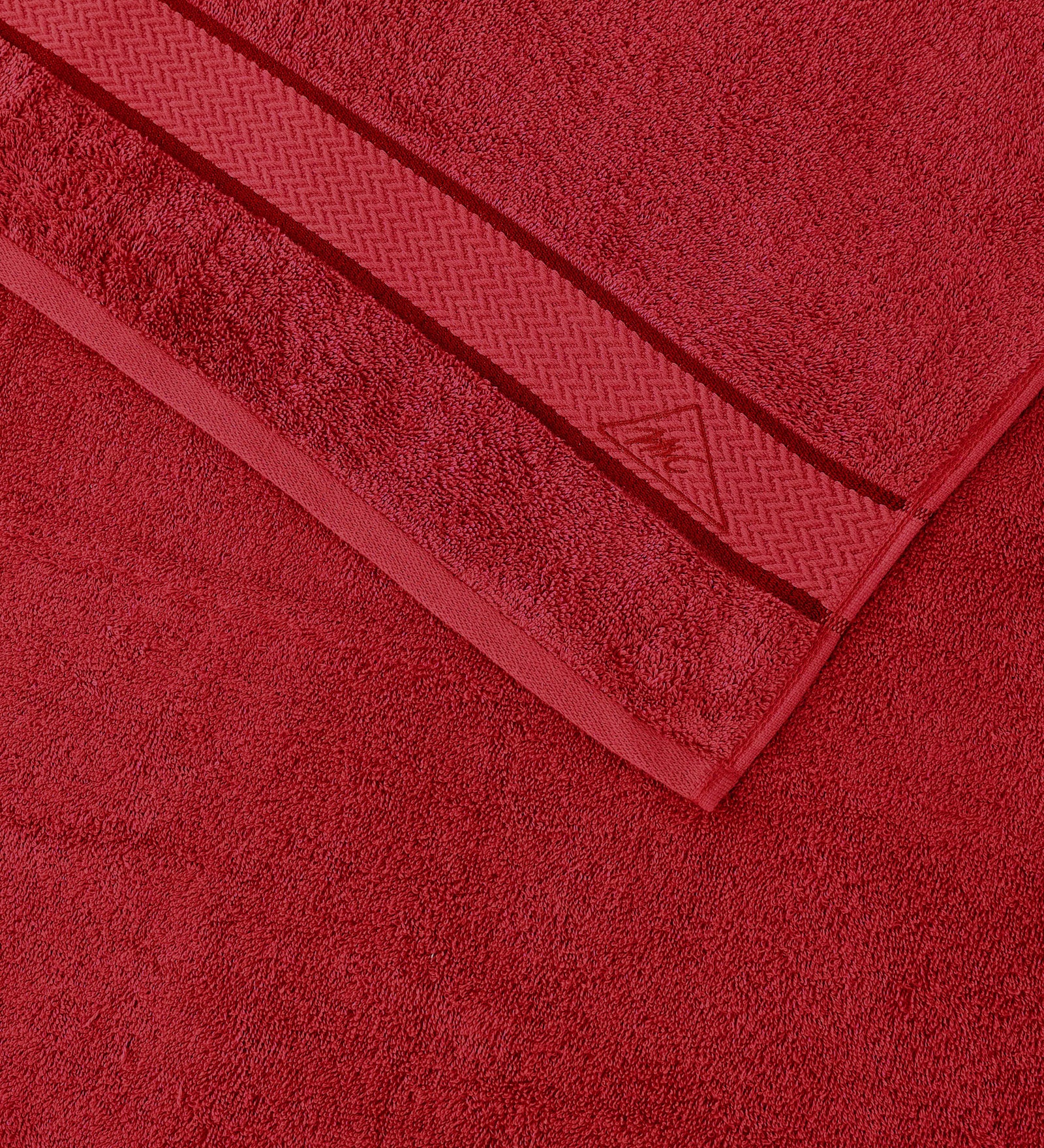 Red Pure Cotton Solid 450 GSM Bath Towel 1 Piece (Oasis Collection) - Image 6
