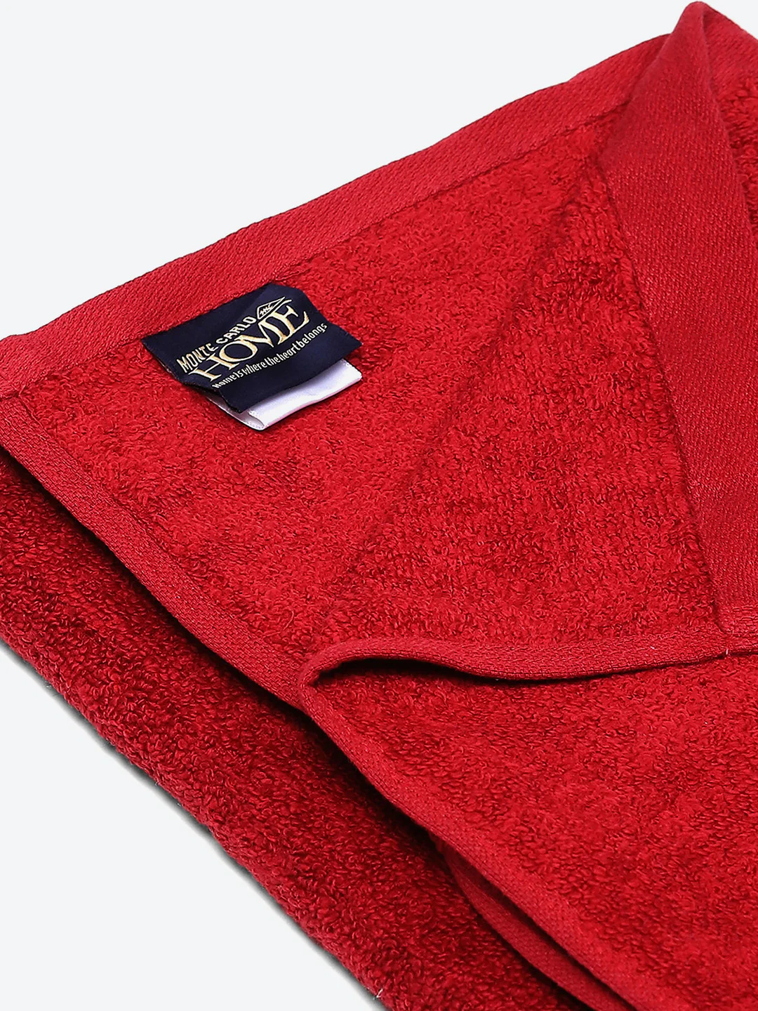 Red Solid Pure Cotton 350 GSM Bath Towel (Oslo) - Image 4