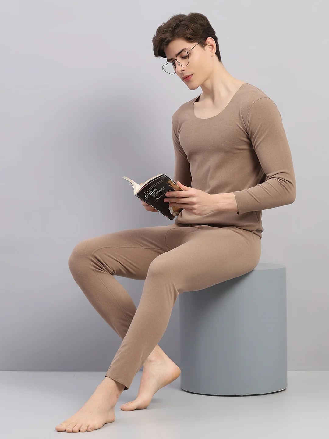 Rock.it Men Beige Solid Regular Fit Thermal Lower - Image 2
