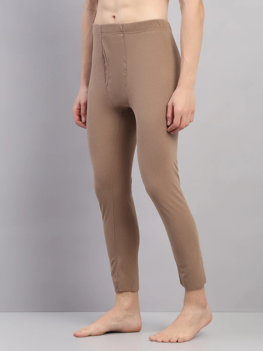 Rock.it Men Beige Solid Regular Fit Thermal Lower - Image 3