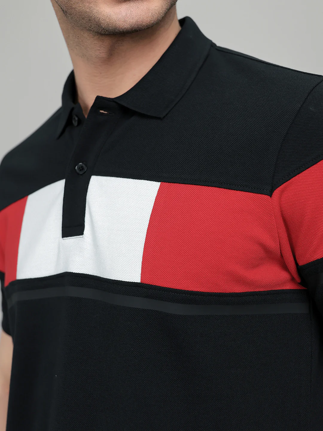 Rock.it Men Black Colourblocked Collar Half Sleeve T-Shirt - Image 5