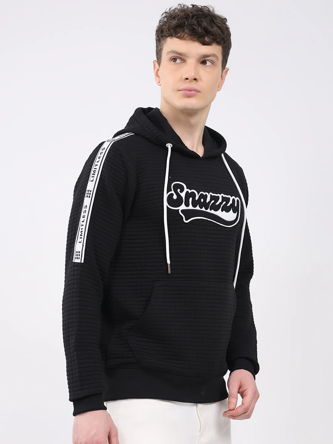 Rock.it Men Black Embroidered Hooded Full Sleeve Sweatshirt - Image 4