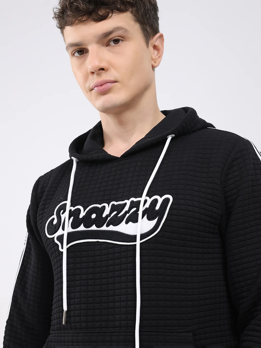 Rock.it Men Black Embroidered Hooded Full Sleeve Sweatshirt - Image 6