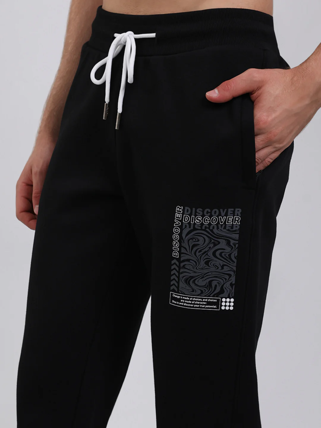 Rock.it Men Black Printed Round Neck Full Sleeve Winter Tracksuit - Image 8