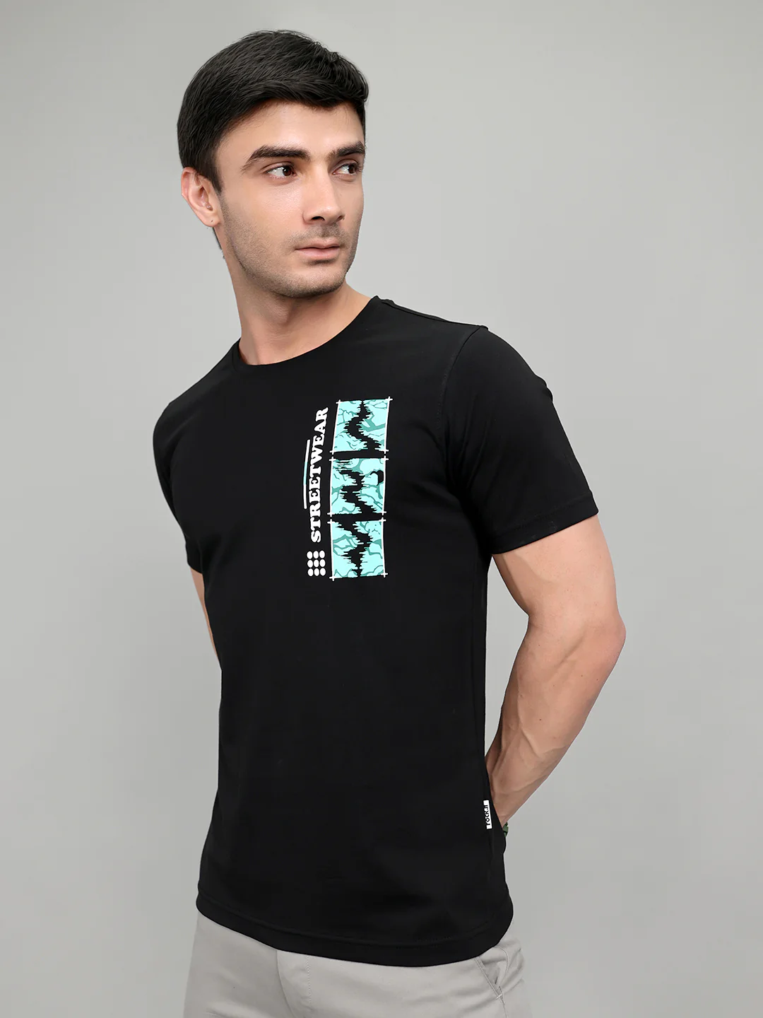 Rock.it Men Black Printed Round Neck Half Sleeve T-Shirt - Image 2