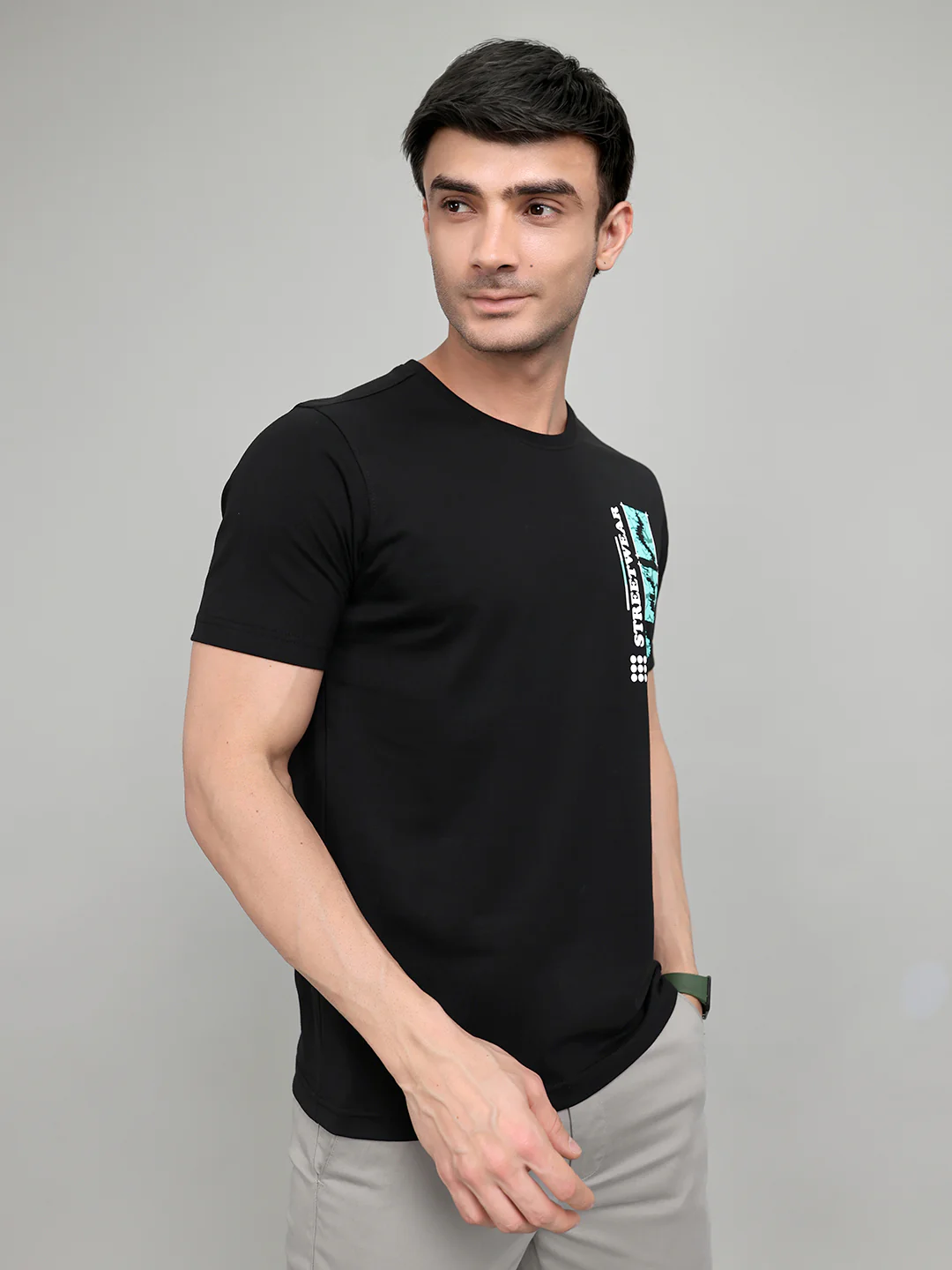 Rock.it Men Black Printed Round Neck Half Sleeve T-Shirt - Image 3